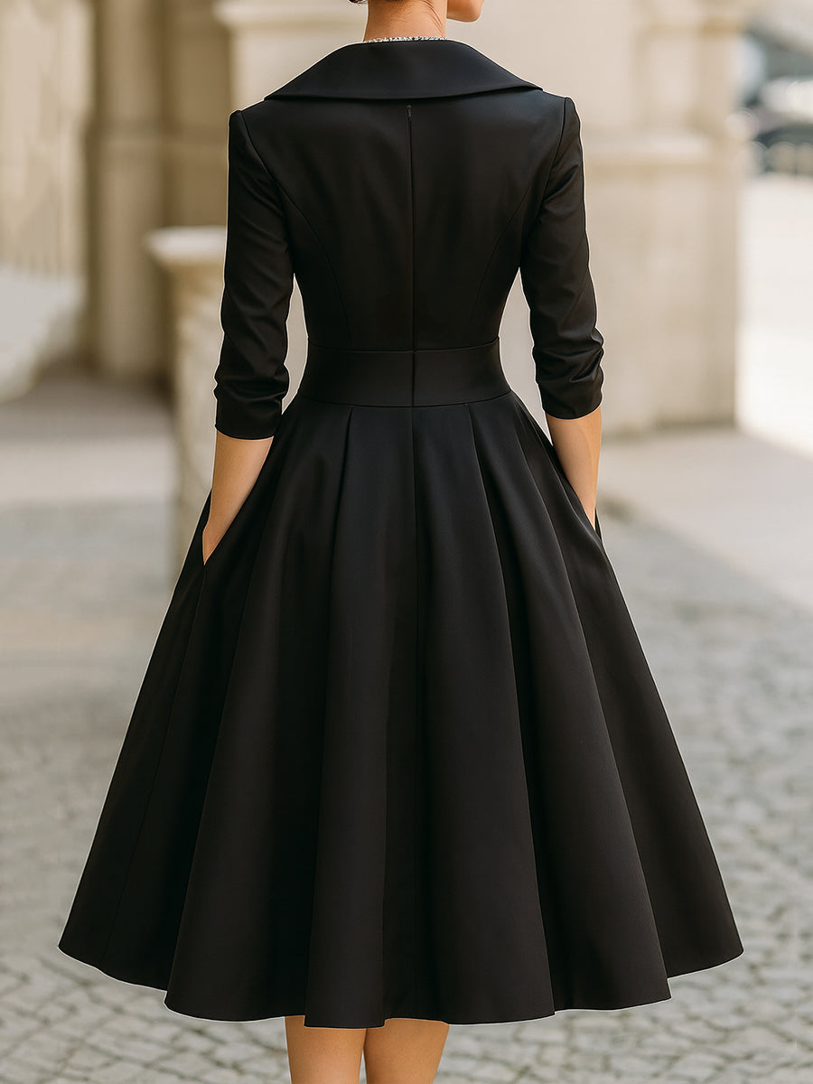 Dharmay | Elegant Long-Sleeve Midi Dress