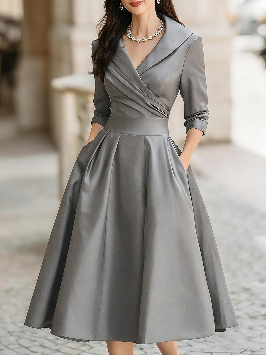 Dharmay | Elegant Long-Sleeve Midi Dress