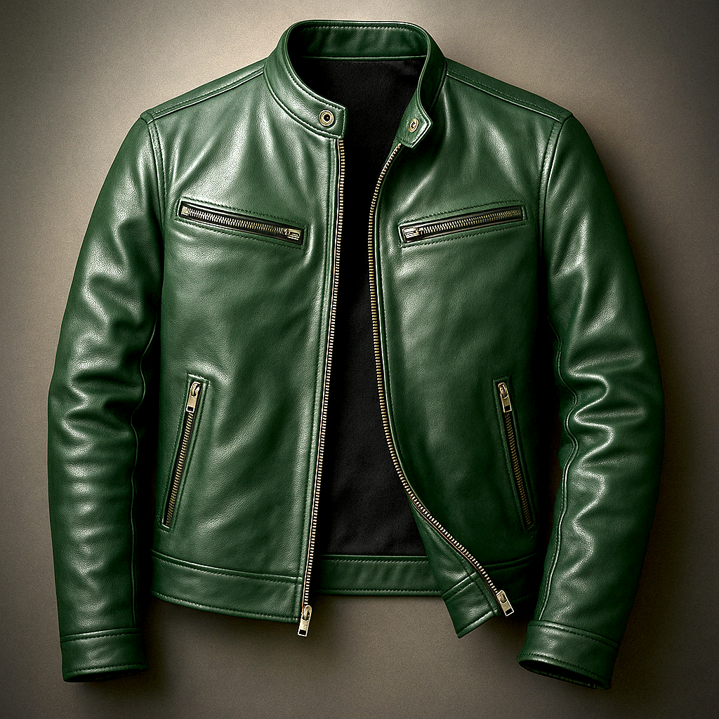 Jaromir | Vintage Leather Jacket with Zipper