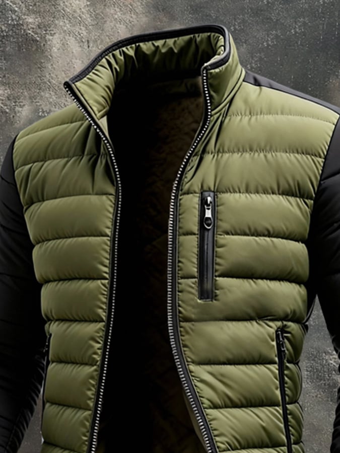 Ophira London™ | Modern Fit Quilted Zip-Up Jacket for Men