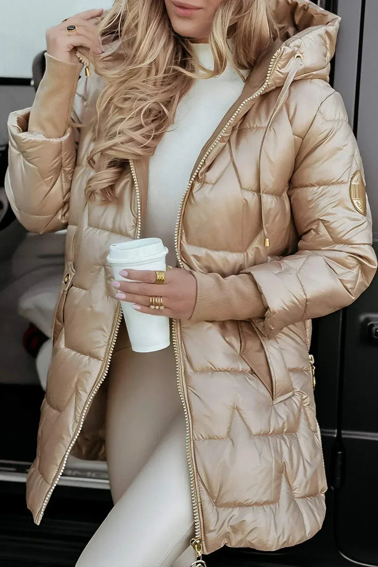 Karol | Chic quilted hooded coat