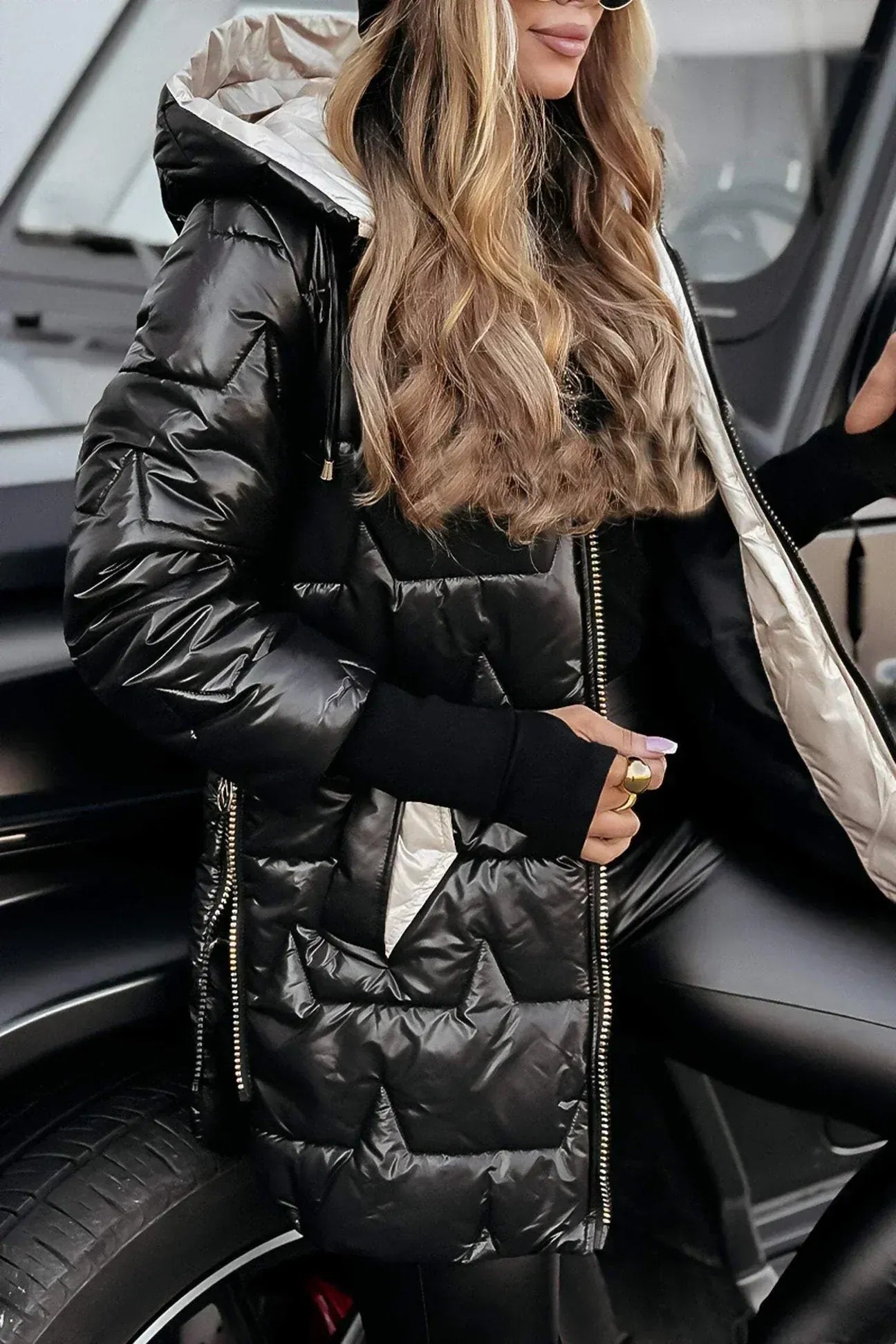 Karol | Chic quilted hooded coat