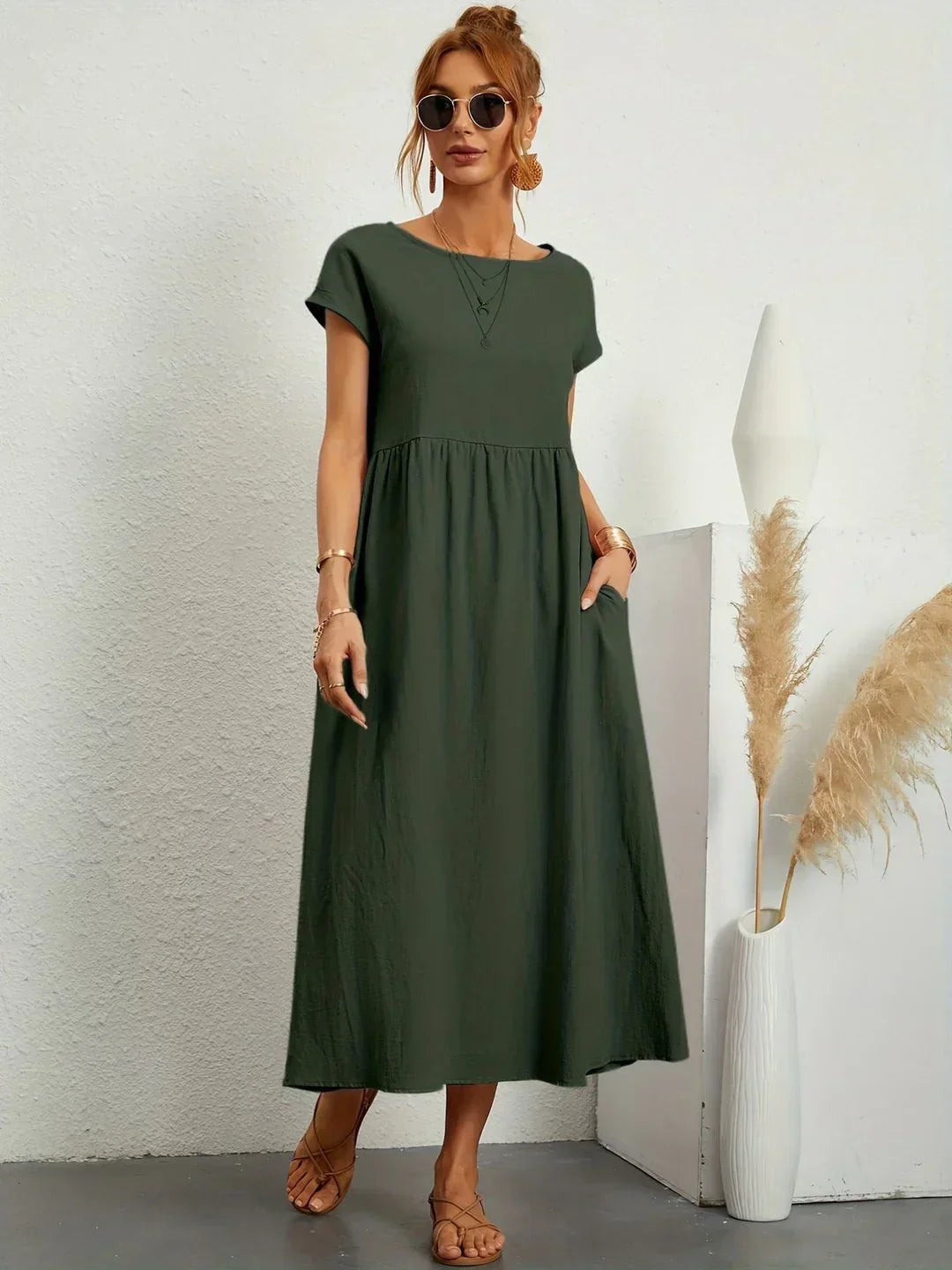 Gabrielle™ — Elegant Flowing Midi Dress with Timeless Style
