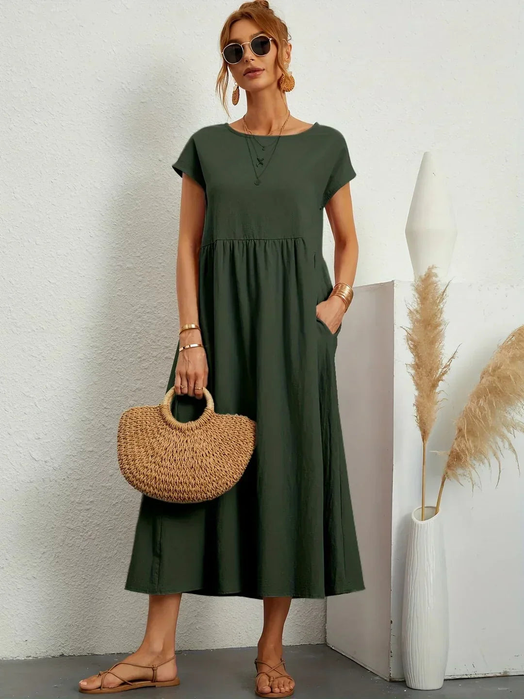 Gabrielle™ — Elegant Flowing Midi Dress with Timeless Style