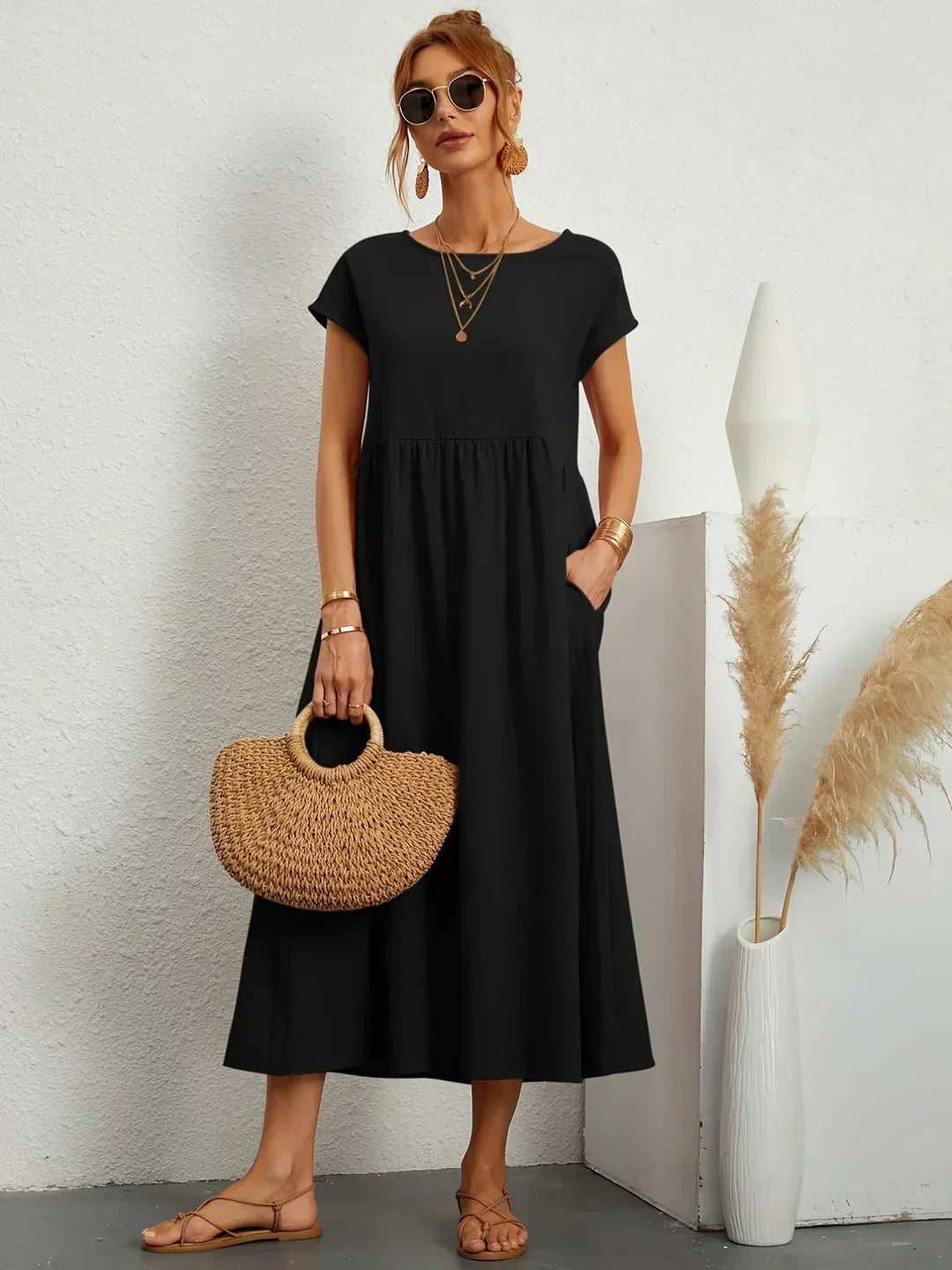 Gabrielle™ — Elegant Flowing Midi Dress with Timeless Style