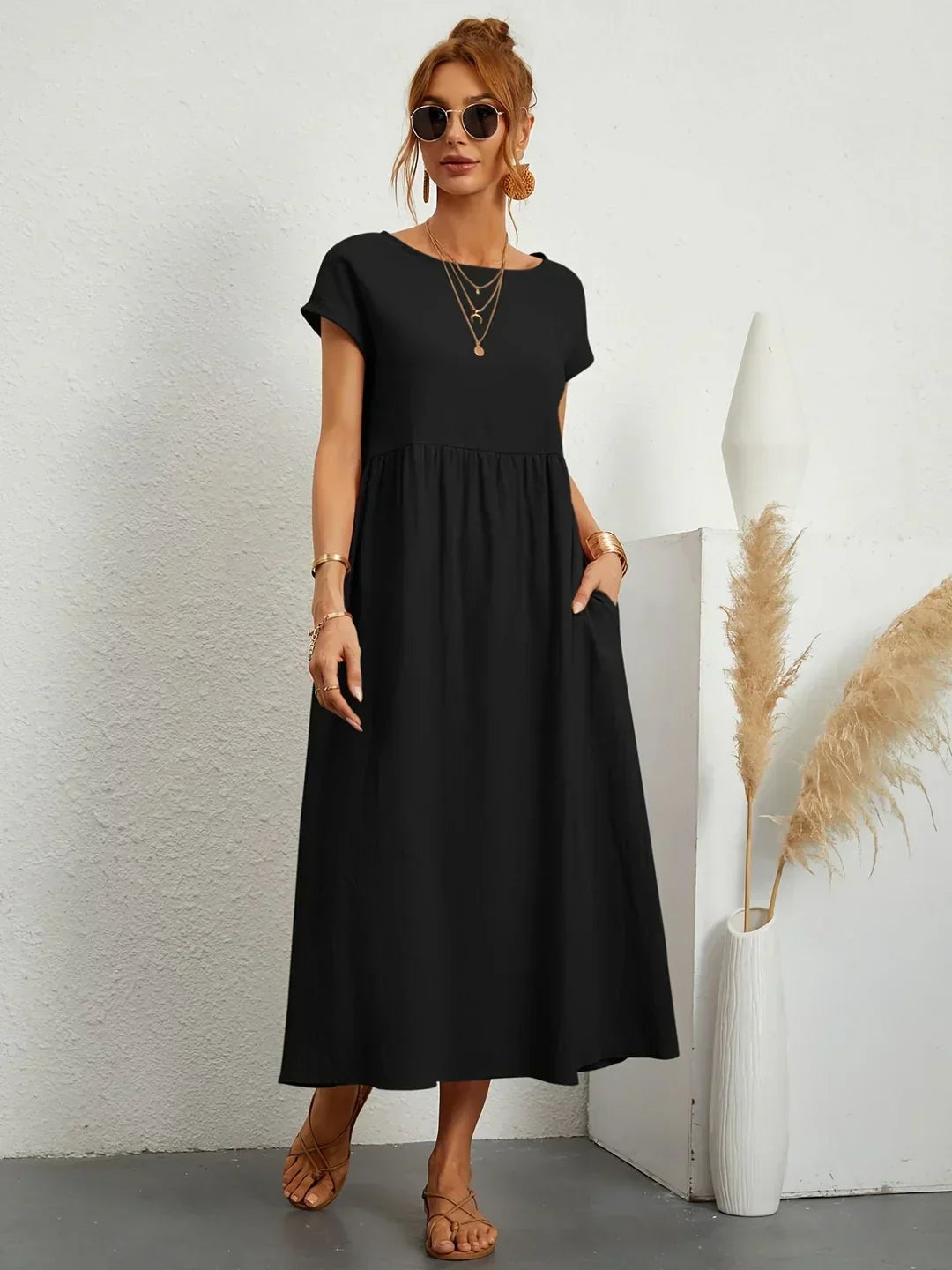Gabrielle™ — Elegant Flowing Midi Dress with Timeless Style