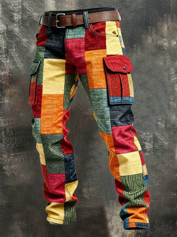 Ophira London™ | Men’s Patchwork Cargo Pants