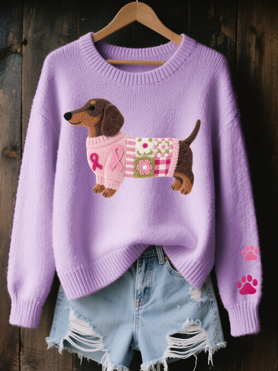 Naoni – Knitted Sweater with Felted Dachshund Pattern