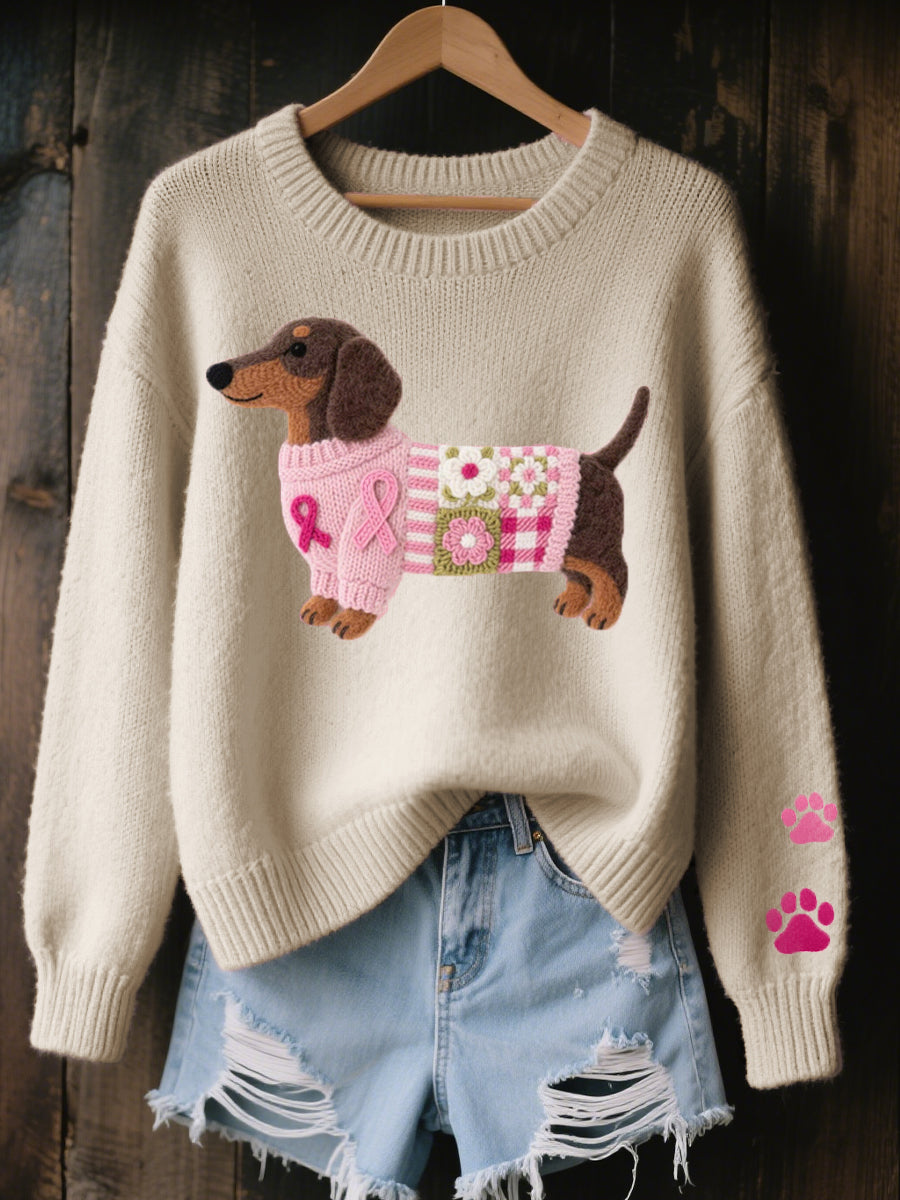Naoni – Knitted Sweater with Felted Dachshund Pattern