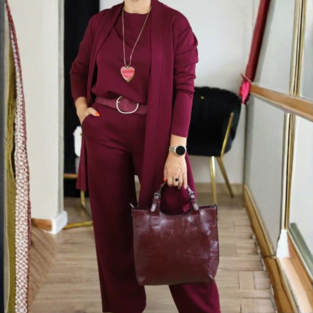 Gabriela | 3-Piece Set with Long Cardigan