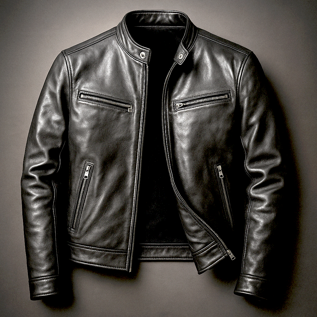 Jaromir | Vintage Leather Jacket with Zipper