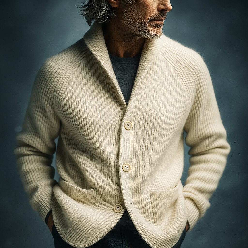 Phil | Men’s Ribbed Wool Cardigan