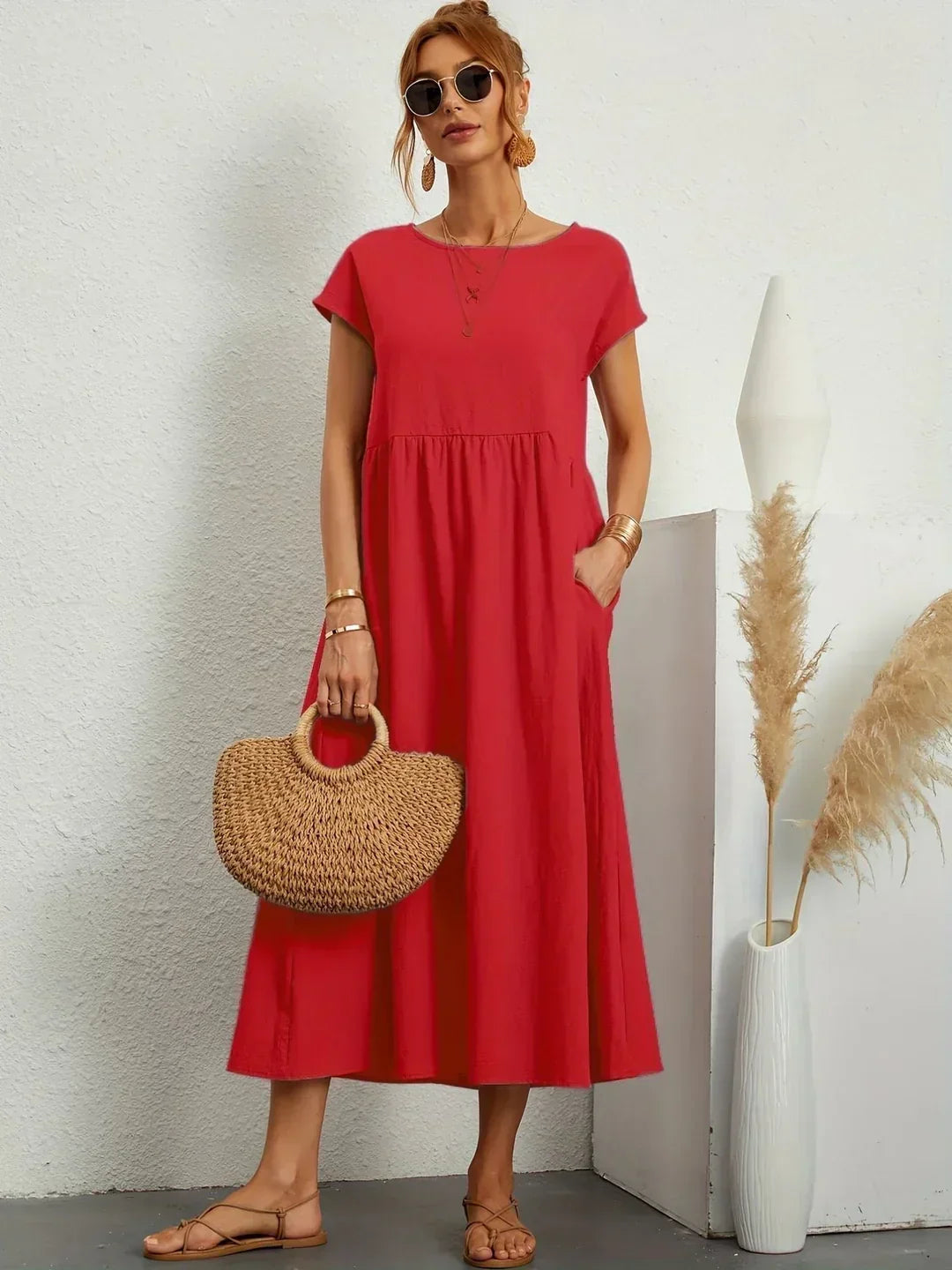 Gabrielle™ — Elegant Flowing Midi Dress with Timeless Style