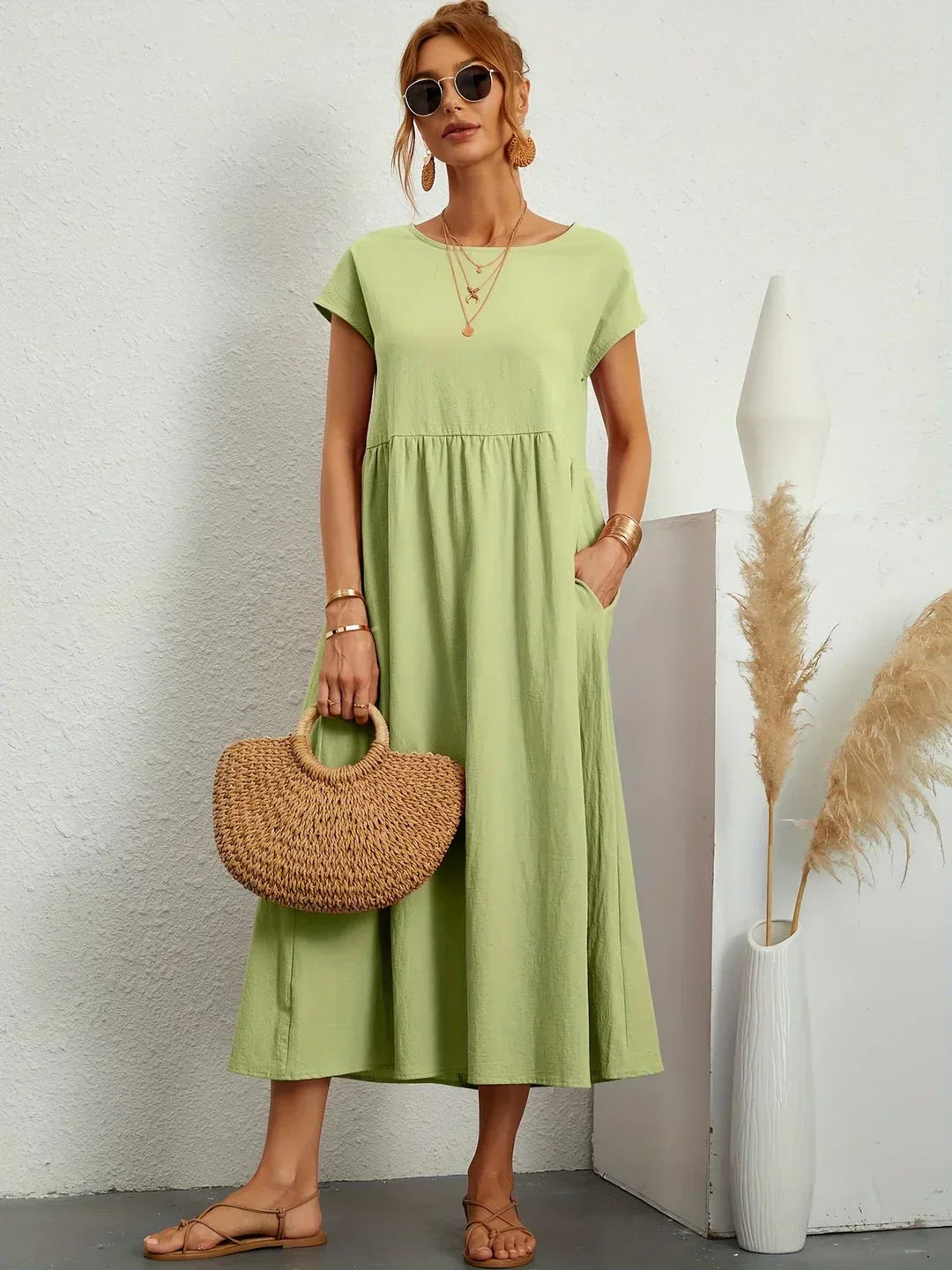 Gabrielle™ — Elegant Flowing Midi Dress with Timeless Style