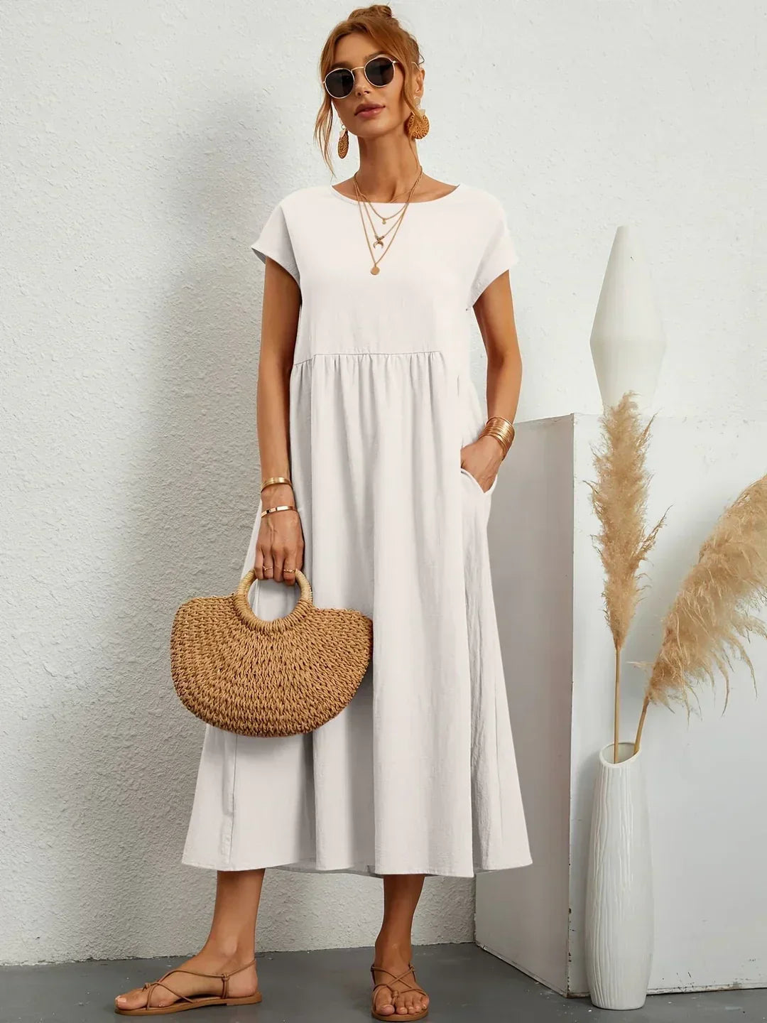Gabrielle™ — Elegant Flowing Midi Dress with Timeless Style