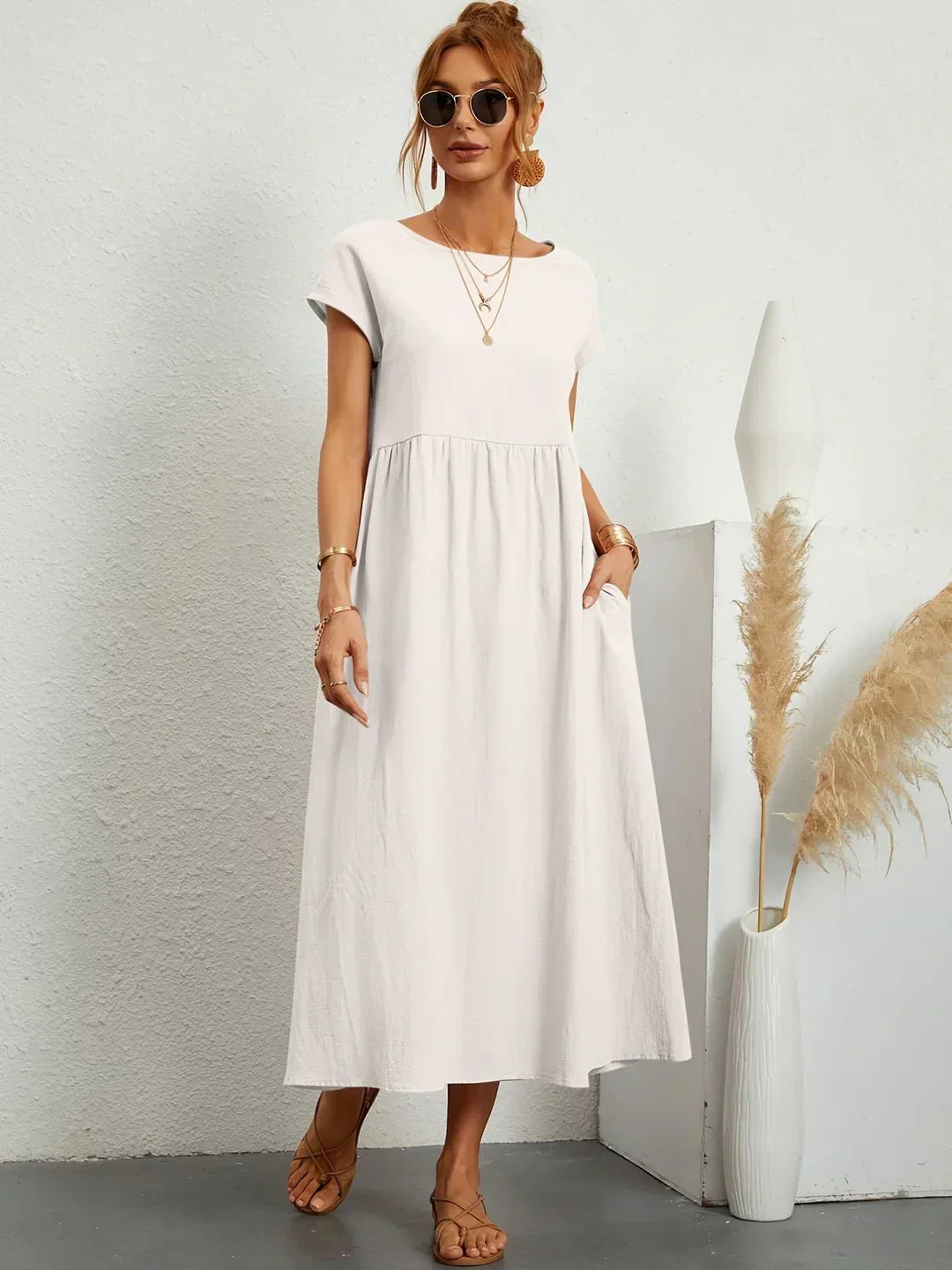 Gabrielle™ — Elegant Flowing Midi Dress with Timeless Style