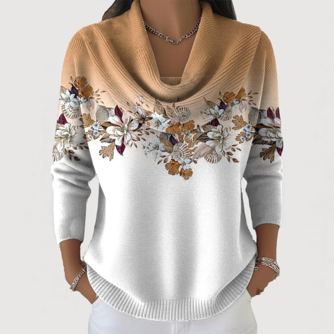 Amalia™ | Soft Neck Floral Sweater