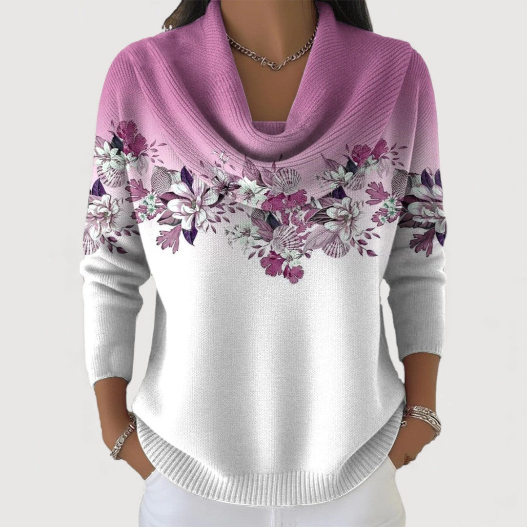 Amalia™ | Soft Neck Floral Sweater